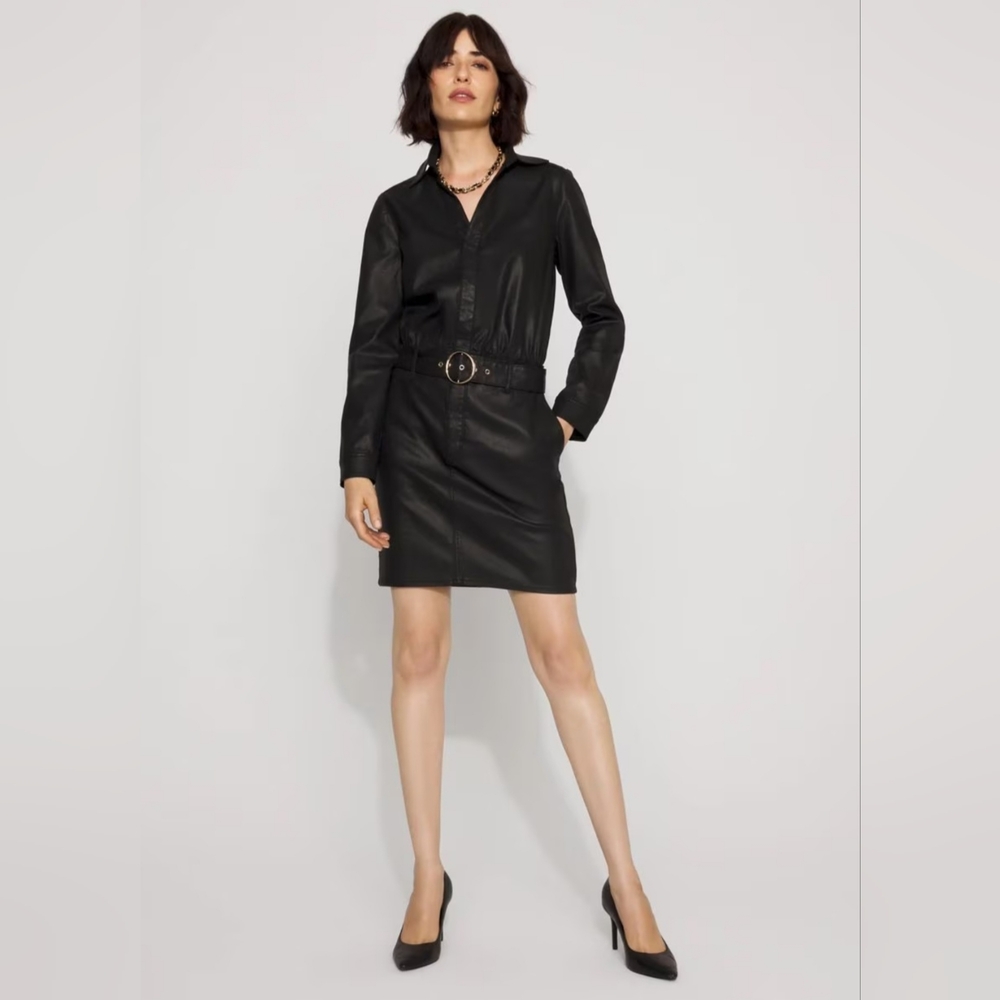 White House Black Market Black Belted Dress